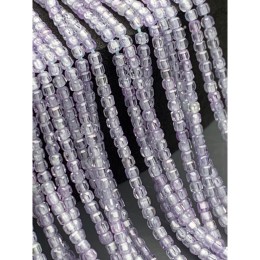 Каменные бусины, Цирконий кубический, (т.н Циркон), лавандовый кристалл, кубик зеркальная огранка, 2,5х2,5 мм, длина нити 36-37 см