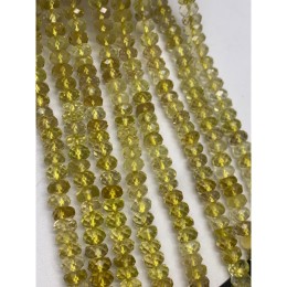 Каменные бусины, Цитрин, лимонный, огранка, рондель, 4х6 мм, длина нити 38 см