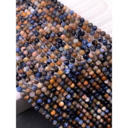 Каменные бусины, Петерсит, люкс, шарик огранка 3 мм, длина нити 38 см