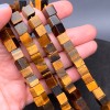 Каменные бусины, Тигровый глаз, кубик гладкий, 8х8 мм, длина нити 38 см