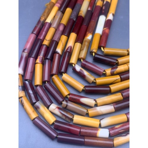 Каменные бусины, Мукаит, трубочки, 13х4 мм, длина нити 38 см