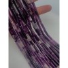 Каменные бусины, Аметист с полосками, трубочки, 13х4 мм, длина нити 38 см