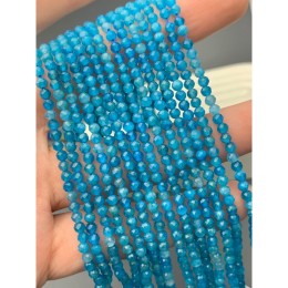 Каменные бусины, Апатит, люкс, шарик огранка, 3 мм, длина нити 38 см