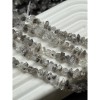 Каменные бусины, "Херкимерский алмаз", (Двухвершинный кристалл горного хрусталя), с включениями, размер ~8-10х3 мм, длина нити 38 см