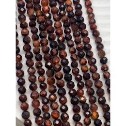 Каменные бусины, Бычий Глаз, шарик огранка 4 мм, длина нити 38 см