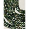 Каменные бусины, Нефрит зеленый, (Россия), кубик, огранка, 6,5х6,5 мм, длина нити 40 см