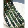 Каменные бусины, Нефрит зеленый, (Россия), кубик, огранка, 8,5 мм, длина нити 20 см