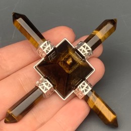 Сувенир, генератор энергии, Тигровый глаз, 90х30 мм