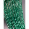 Каменные бусины, Цирконий кубический, (т.н. Циркон), зеленый мятный кристалл, шарик огранка, 2 мм, длина нити 38 см