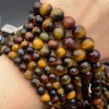 Каменные бусины, Глазковый микс ( Тигровый глаз, бычий глаз, соколиный глаз), шарик огранка 6 мм, длина нити 38 см