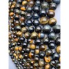 Каменные бусины, Тигрово-соколиный глаз, люкс, качество 2А, шарик гладкий, размер 6 мм, длина нити 38 см