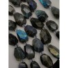 Каменные бусины, Лабрадор, огранка, фриформы, 22-26 мм, длина нити 38 см, 13 бусин на нити