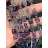 Каменные бусины, Флюорит полихромный, прямоугольник, огранка, 10х8х4,5 мм, длина нити 38 см