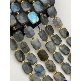 Каменные бусины, Лабрадор, прямоугольник, огранка, 10х8х4,5 мм, длина нити 36 см