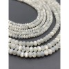 Каменные бусины, Перламутр, белый, бублик, 3х4 мм, длина нити 38 см