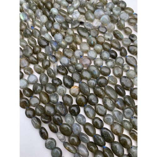 Каменные бусины, Лабрадор, фриформы, 11х8 мм, длина нити 38 см