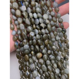 Каменные бусины, Лабрадор, фриформы, 11х8 мм, длина нити 38 см