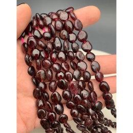 Каменные бусины, Гранат, фриформы, 9х7 мм, длина нити 38 см