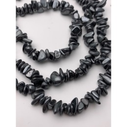 Каменные бусины, Гематит, фриформы, цвет темное серебро, размер 10х5 мм, длина нити 78 см