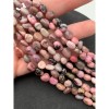 Каменные бусины, Родонит, фриформы, 8х6 мм, длина нити 38 см