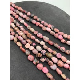 Каменные бусины, Родонит, фриформы, 8х6 мм, длина нити 38 см