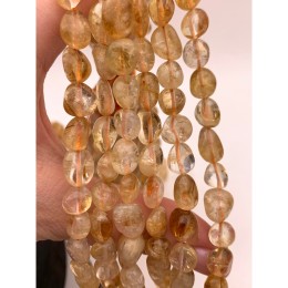 Каменные бусины, Цитрин, фриформы, 12х7 мм, длина нити 38 см
