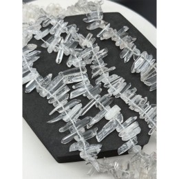 Каменные бусины, Горный хрусталь, фриформы, 15х5 мм, длина нити 37 см