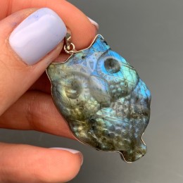 Подвеска, Лабрадор, "Сова", люкс, резная, размер 36х27 мм