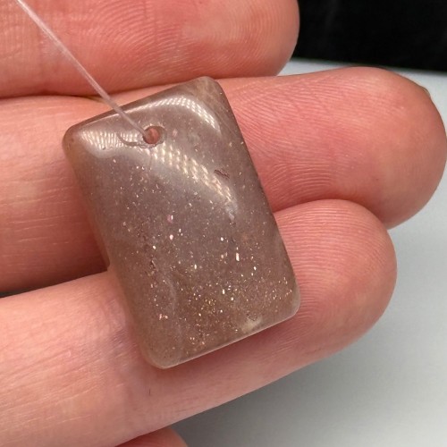 Подвеска №3, Олигоклаз, Солнечный камень, прямоугольник, размер 23х15 мм, цена за 1 шт.
