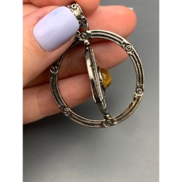 Подвеска, тигровый глаз, гексаграмма в круге, диаметр 37 мм, цена за 1 шт.