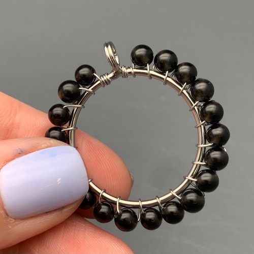 Подвеска, Агат черный, круг, диаметр 35 мм, цена за 1 шт.