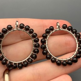 Подвеска, Агат черный, круг, диаметр 35 мм, цена за 1 шт.