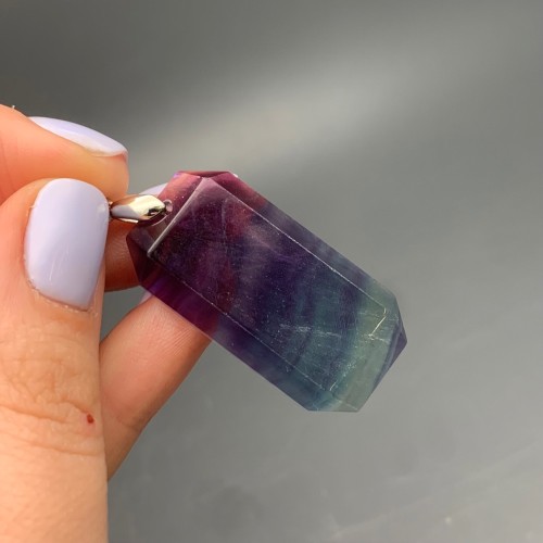 Подвеска, Флюорит, размер 40х20 мм, цена за 1 шт.