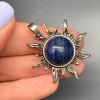 Подвеска, Лазурит, солнце, в оправе, размер 34х9 мм, цена за 1 шт.