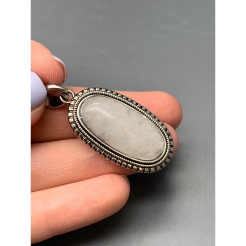 Подвеска, Горный хрусталь, овальная, в оправе, размер 38х20х7 мм, цена за 1 шт.