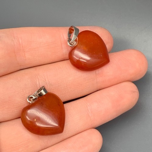 Подвеска, Сердолик, сердце, размер 20х8 мм, цена за 1 шт.