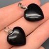 Подвеска, Черный агат, оникс, сердце, размер 20х8 мм, цена за 1 шт.