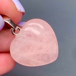 Подвеска, Розовый кварц, сердце, размер 20х8 мм, цена за 1 шт.