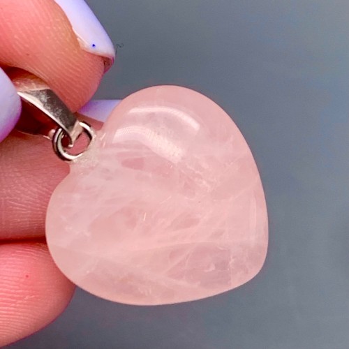 Подвеска, Розовый кварц, сердце, размер 20х8 мм, цена за 1 шт.