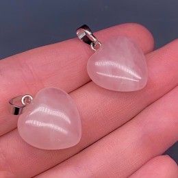 Подвеска, Розовый кварц, сердце, размер 20х8 мм, цена за 1 шт.