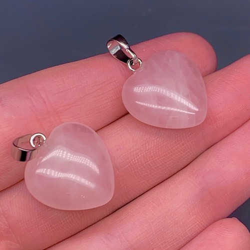 Подвеска, Розовый кварц, сердце, размер 20х8 мм, цена за 1 шт.