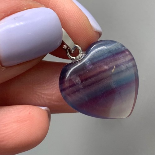 Подвеска, Флюорит, сердце, размер 20х8 мм, цена за 1 шт.