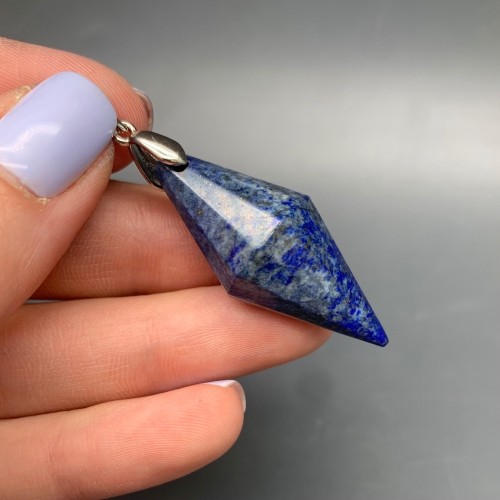 Подвеска, маятник, Лазурит, конус с гранями, размер 40х15 мм, цена за 1 шт.