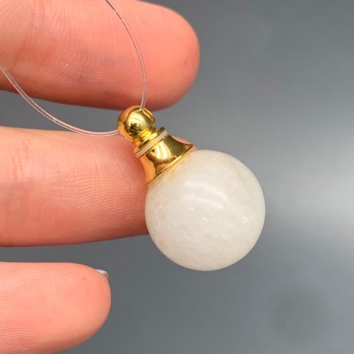 Подвеска, Горный хрусталь, кулон-флакон для духов и масел, шар гладкий 15 мм,  крепление - цвет золото, цена за 1 шт.