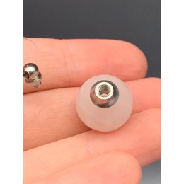 Подвеска, Розовый кварц, кулон-флакон для духов и масел, шар гладкий 16 мм, крепление - цвет серебро, цена за 1 шт.