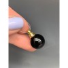 Подвеска, Агат черный, оникс, кулон-флакон для духов и масел, шар гладкий 16 мм, крепление - цвет золото, цена за 1 шт.