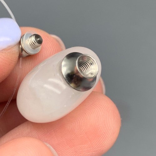 Подвеска, Горный хрусталь. сердце, кулон-флакон для духов и масел, размер 20 мм, крепление - цвет серебро, цена за 1 шт.