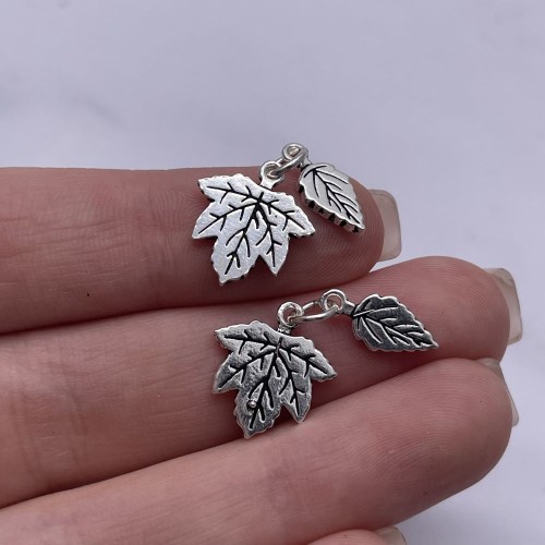 Подвеска "Кленовый лист", тайское серебро, размер 18х14 мм - 13х6,5 мм