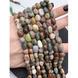 Каменные бусины, Агат Алашанский, фриформы,11х8 мм, длина нити 38 см