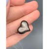Каменные бусины, Обсидиан серебристый, сердце, бусина резная, размер 16х11 мм, цена за 1 шт.